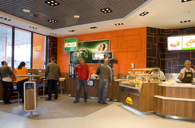 Jacobs branded coffee counter area